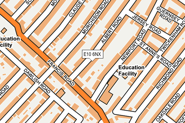 E10 6NX map - OS OpenMap – Local (Ordnance Survey)