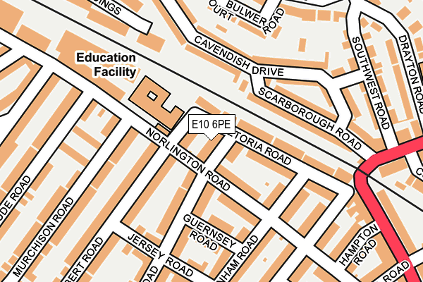 E10 6PE map - OS OpenMap – Local (Ordnance Survey)