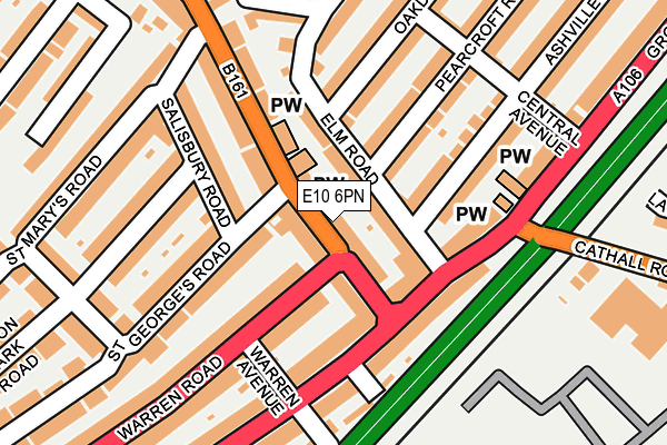 E10 6PN map - OS OpenMap – Local (Ordnance Survey)