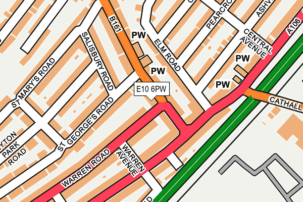 E10 6PW map - OS OpenMap – Local (Ordnance Survey)
