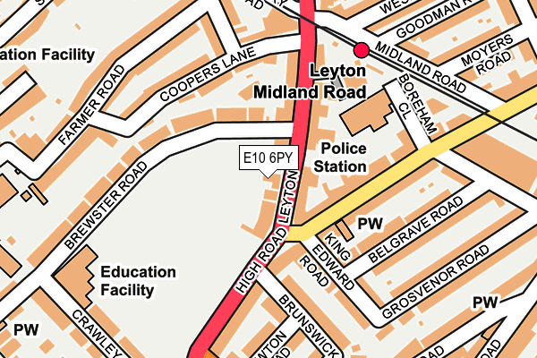 E10 6PY map - OS OpenMap – Local (Ordnance Survey)