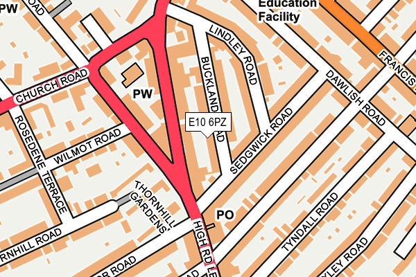 E10 6PZ map - OS OpenMap – Local (Ordnance Survey)