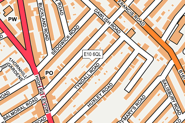 E10 6QL map - OS OpenMap – Local (Ordnance Survey)