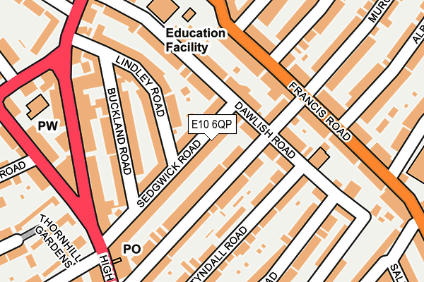 E10 6QP map - OS OpenMap – Local (Ordnance Survey)