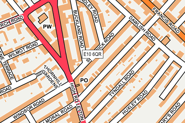 E10 6QR map - OS OpenMap – Local (Ordnance Survey)
