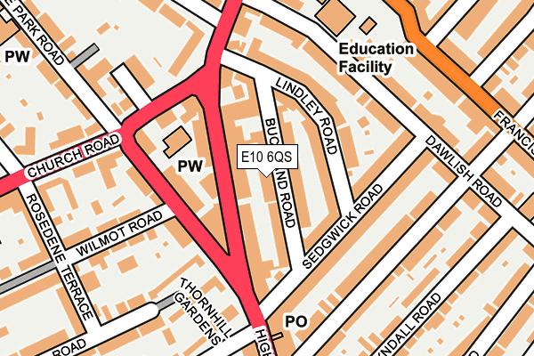 E10 6QS map - OS OpenMap – Local (Ordnance Survey)