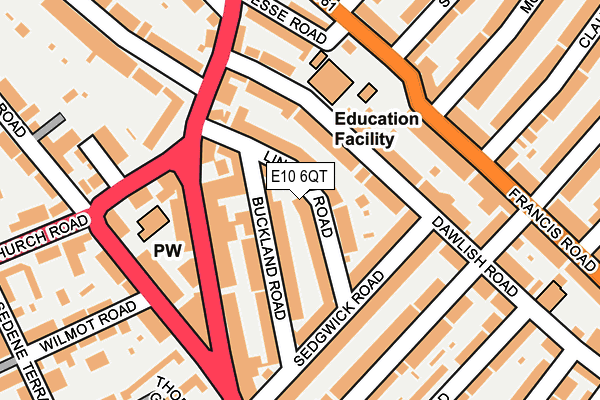 E10 6QT map - OS OpenMap – Local (Ordnance Survey)
