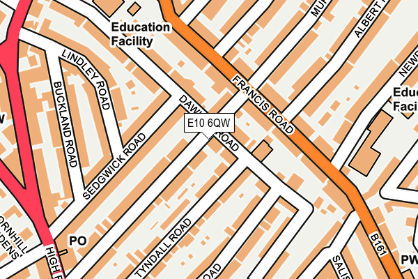 E10 6QW map - OS OpenMap – Local (Ordnance Survey)