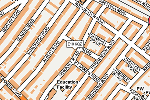 E10 6QZ map - OS OpenMap – Local (Ordnance Survey)