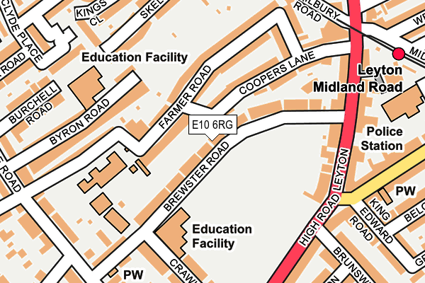 E10 6RG map - OS OpenMap – Local (Ordnance Survey)