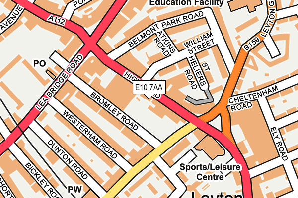 E10 7AA map - OS OpenMap – Local (Ordnance Survey)