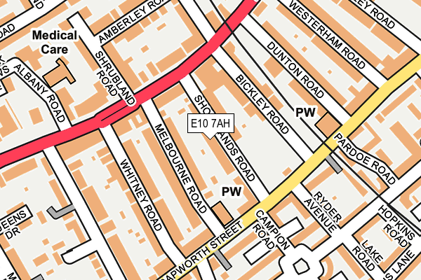 E10 7AH map - OS OpenMap – Local (Ordnance Survey)