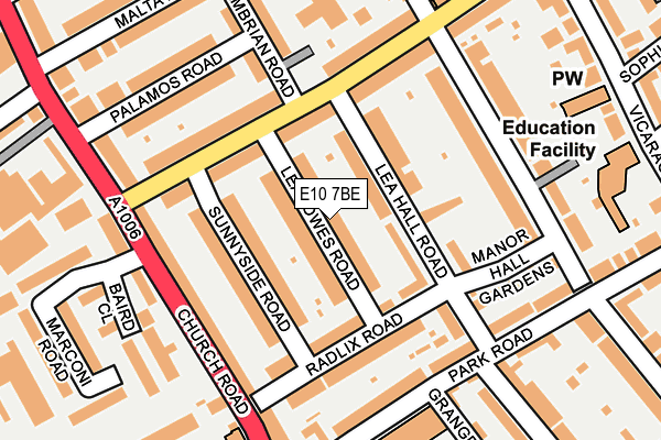 E10 7BE map - OS OpenMap – Local (Ordnance Survey)