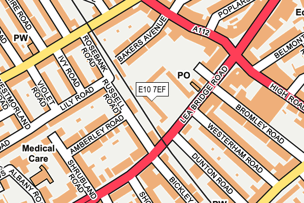 E10 7EF map - OS OpenMap – Local (Ordnance Survey)