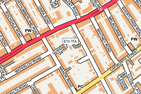 E10 7FA map - OS OpenMap – Local (Ordnance Survey)