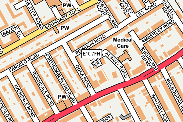 E10 7FH map - OS OpenMap – Local (Ordnance Survey)