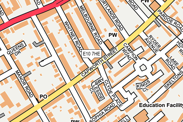E10 7HE map - OS OpenMap – Local (Ordnance Survey)