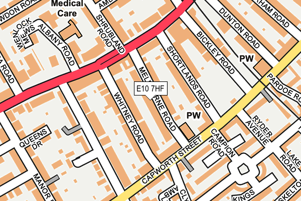 E10 7HF map - OS OpenMap – Local (Ordnance Survey)