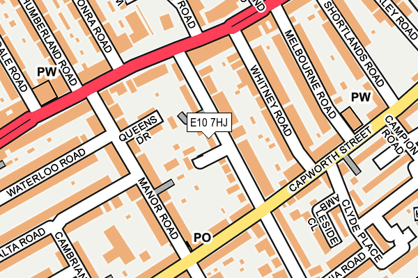 E10 7HJ map - OS OpenMap – Local (Ordnance Survey)