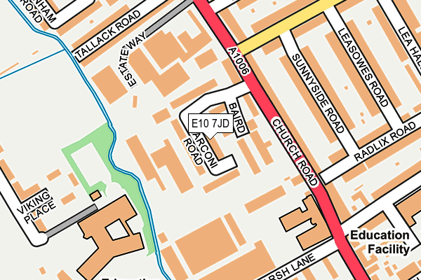 E10 7JD map - OS OpenMap – Local (Ordnance Survey)