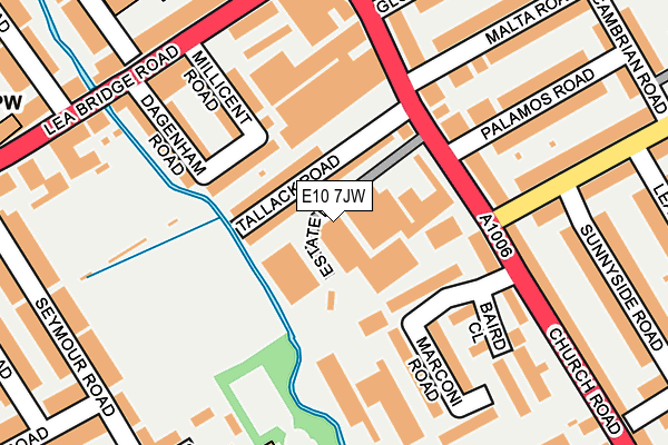 E10 7JW map - OS OpenMap – Local (Ordnance Survey)