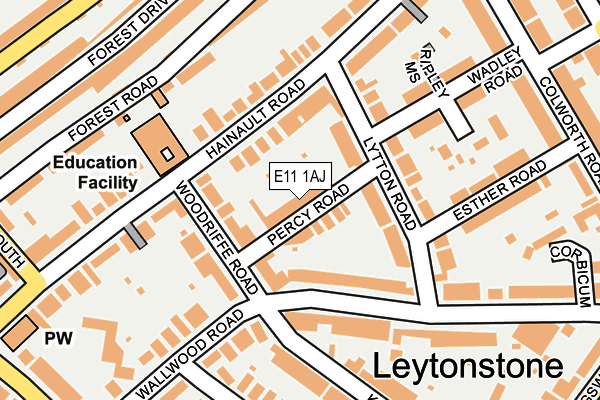 E11 1AJ map - OS OpenMap – Local (Ordnance Survey)