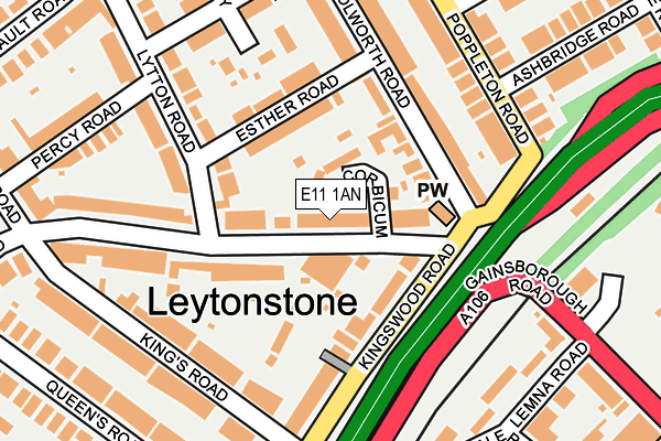 E11 1AN map - OS OpenMap – Local (Ordnance Survey)