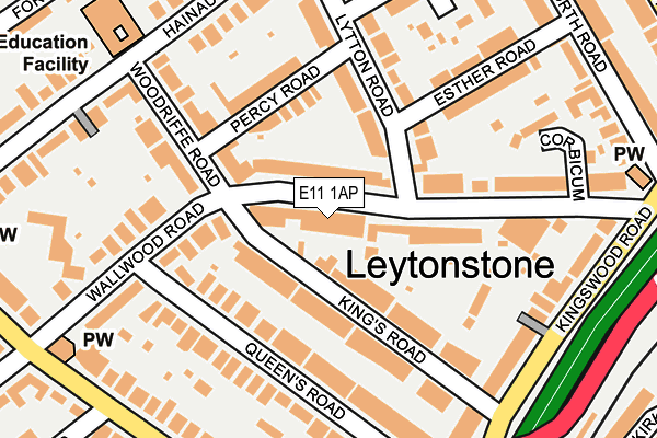 E11 1AP map - OS OpenMap – Local (Ordnance Survey)