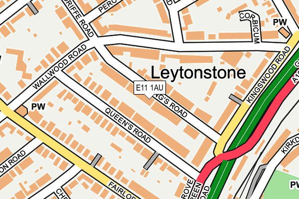 E11 1AU map - OS OpenMap – Local (Ordnance Survey)