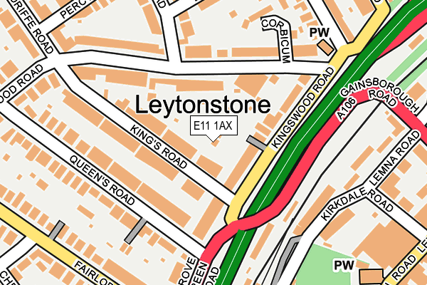 E11 1AX map - OS OpenMap – Local (Ordnance Survey)