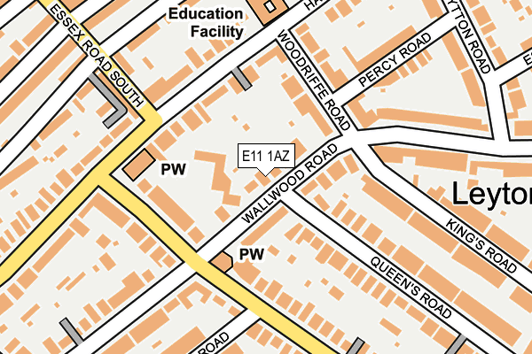 E11 1AZ map - OS OpenMap – Local (Ordnance Survey)