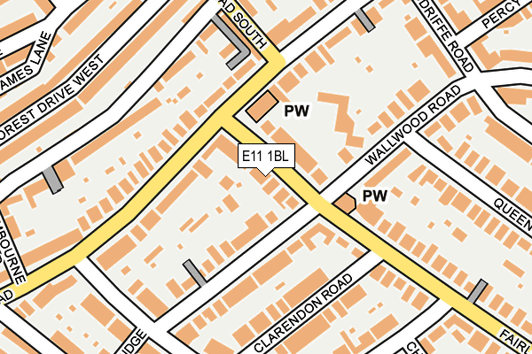 E11 1BL map - OS OpenMap – Local (Ordnance Survey)