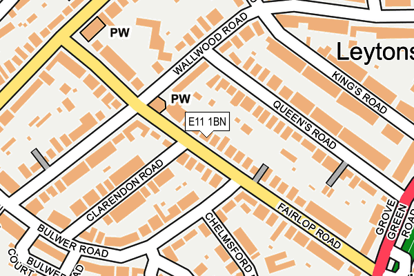 E11 1BN map - OS OpenMap – Local (Ordnance Survey)