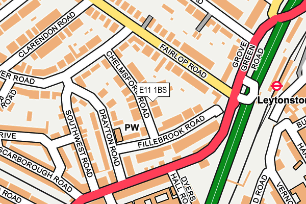 E11 1BS map - OS OpenMap – Local (Ordnance Survey)