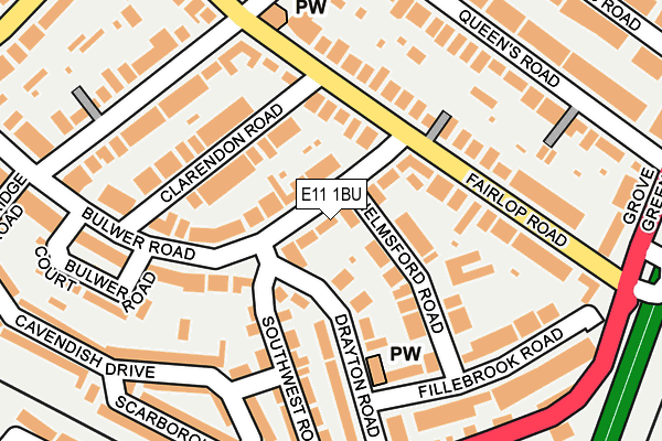 E11 1BU map - OS OpenMap – Local (Ordnance Survey)