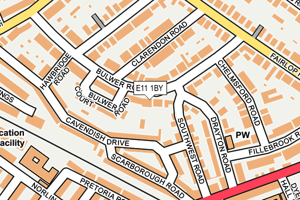 E11 1BY map - OS OpenMap – Local (Ordnance Survey)
