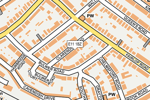 E11 1BZ map - OS OpenMap – Local (Ordnance Survey)