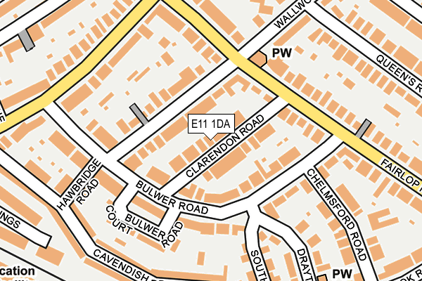 E11 1DA map - OS OpenMap – Local (Ordnance Survey)