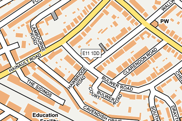 E11 1DD map - OS OpenMap – Local (Ordnance Survey)