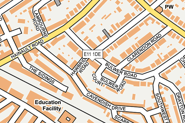 E11 1DE map - OS OpenMap – Local (Ordnance Survey)