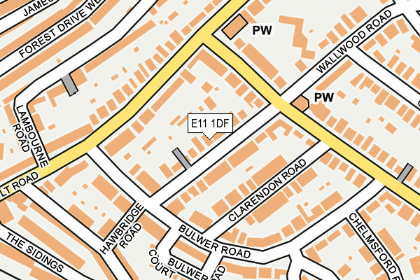 E11 1DF map - OS OpenMap – Local (Ordnance Survey)