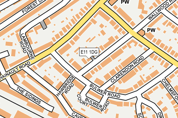 E11 1DG map - OS OpenMap – Local (Ordnance Survey)