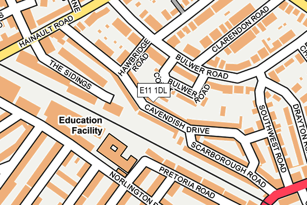 E11 1DL map - OS OpenMap – Local (Ordnance Survey)