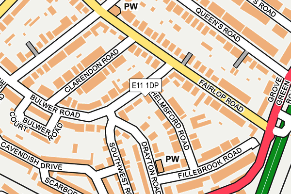 E11 1DP map - OS OpenMap – Local (Ordnance Survey)