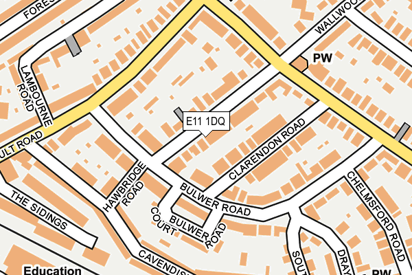 E11 1DQ map - OS OpenMap – Local (Ordnance Survey)