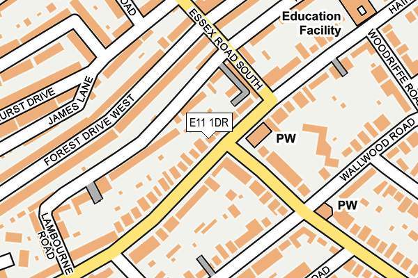 E11 1DR map - OS OpenMap – Local (Ordnance Survey)