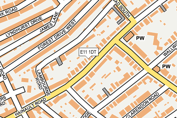 E11 1DT map - OS OpenMap – Local (Ordnance Survey)