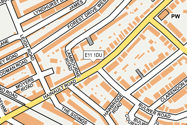 E11 1DU map - OS OpenMap – Local (Ordnance Survey)