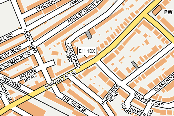 E11 1DX map - OS OpenMap – Local (Ordnance Survey)