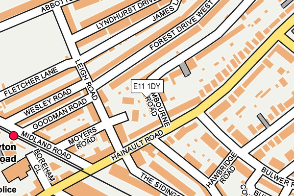 E11 1DY map - OS OpenMap – Local (Ordnance Survey)